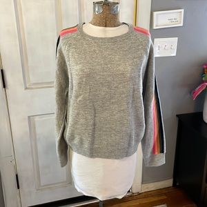 THML Gray Sweater w/ Rainbow Sleeves. Size L